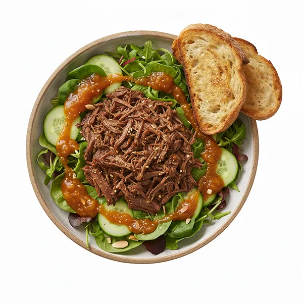 Coronation-spiced beef salad With Sour Dough Bread & mango Dressing
